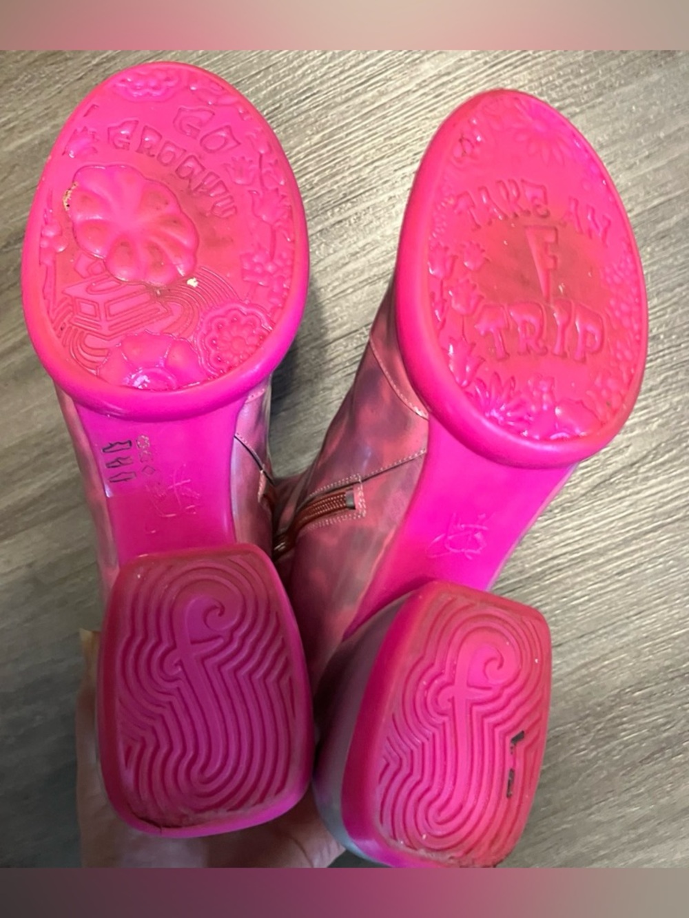 John Fluevog Pink and Silver Haring Boots size 9 - Picture 7 of 8